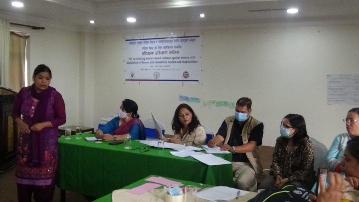 Vice President giving speech at ToT for reducing gender based violence