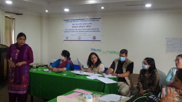 Vice President giving speech at ToT for reducing gender based violence