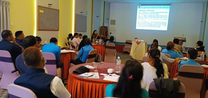 Vice chairperson Meena paudel sharing the presentation