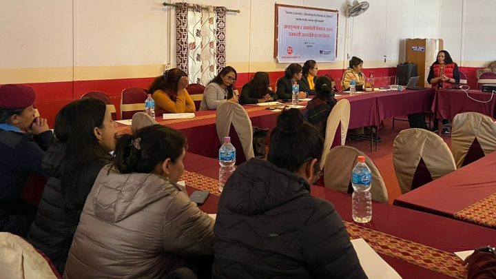 Meena Paudel delivering her presentation about disability and inclusion