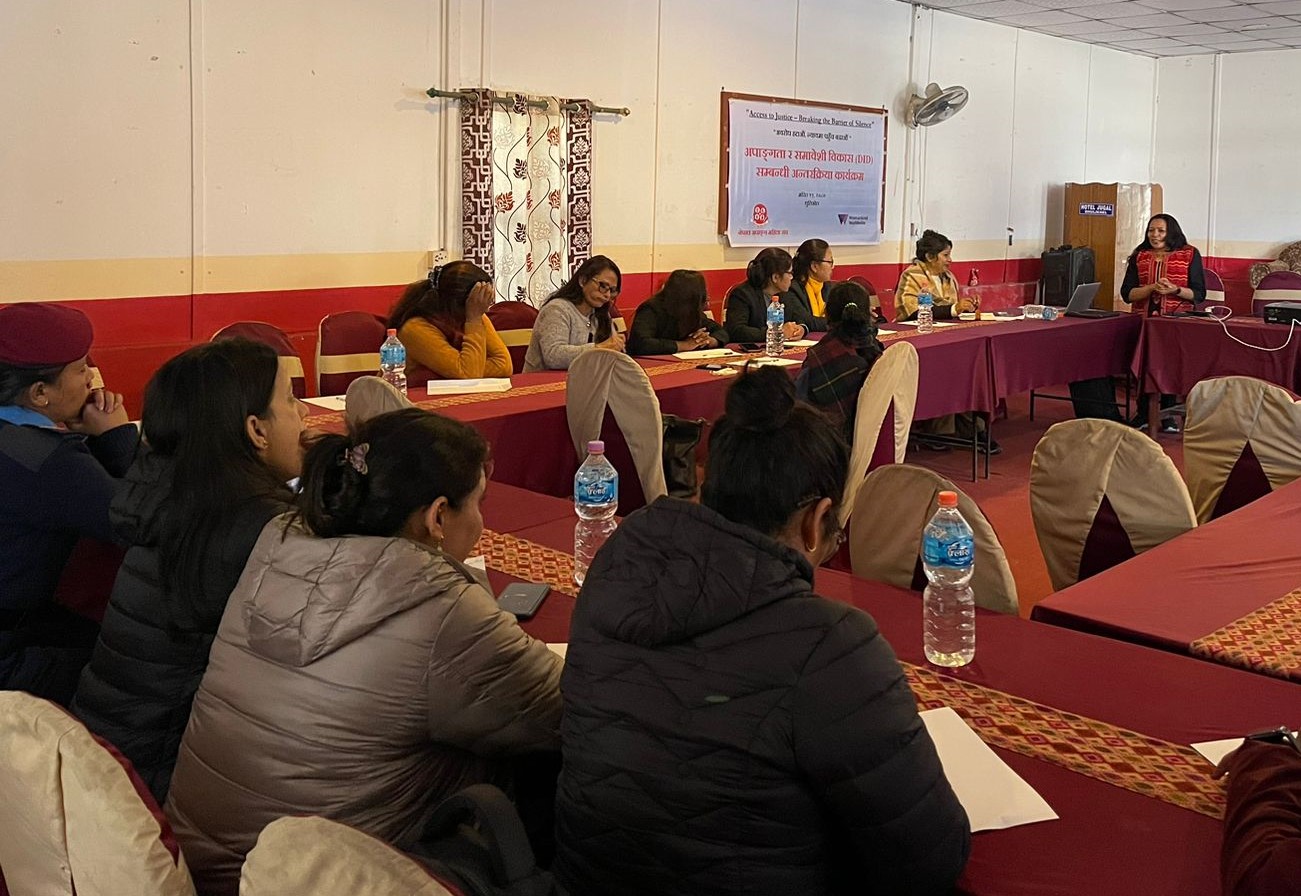 Meena Paudel delivering her presentation about disability and inclusion