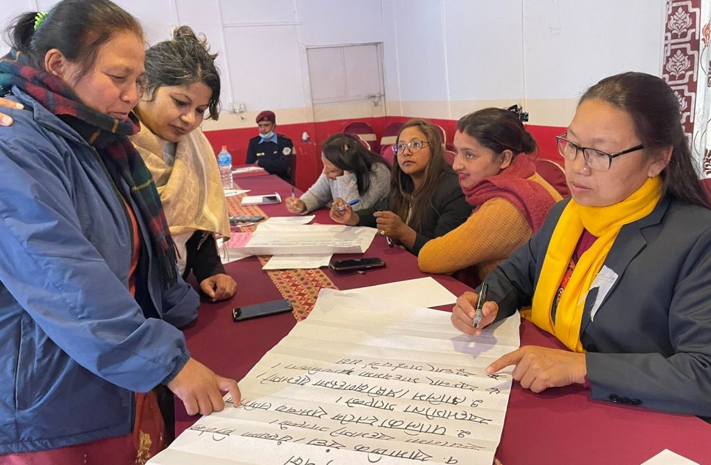 Participants doing group work