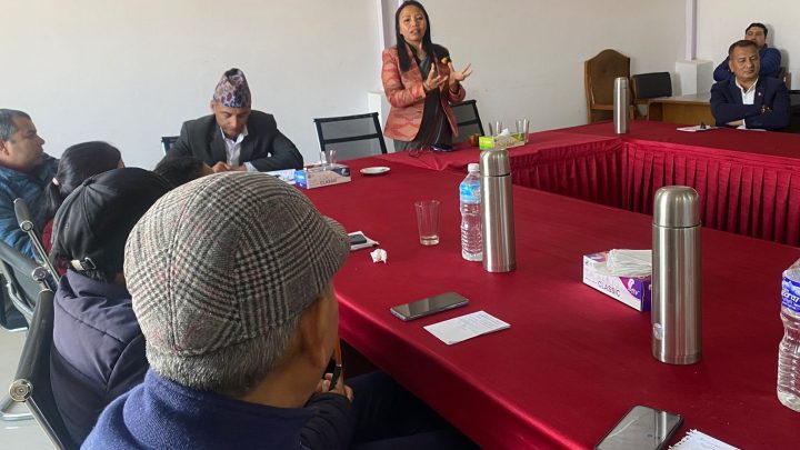 Deputy mayor of Budhanilkantha municipality delivering her speech