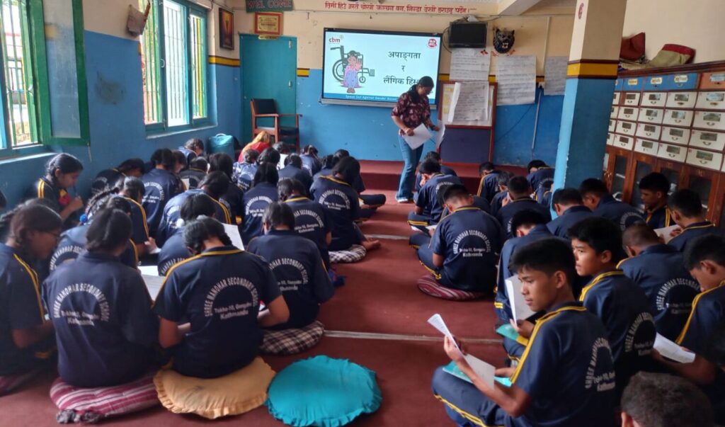 NDWA Completes First Phase of School Awareness Program on Disability and Gender Based Violence in Kathmandu Valley.