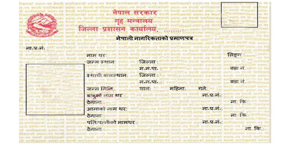 This is a dummy of Nepali citizenship.